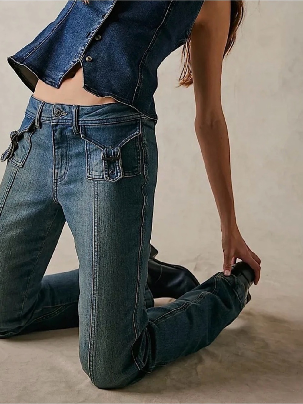 NWT Free People We The Free Love Stone Mid Rise Bootcut Jeans 26 - Picture 2 of 9